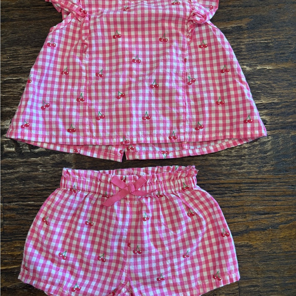Hatley Pink Gingham Kids Set